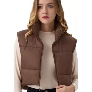 ANASYN Dropped Puffer Vest Brown Size XXL